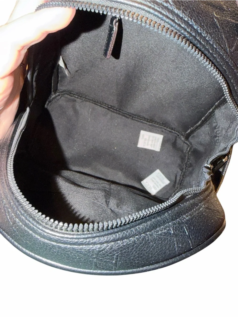ADRIENNE Vittadini BLACK BACKPACK Debossed Logo Style NEW $210 Medium Travel